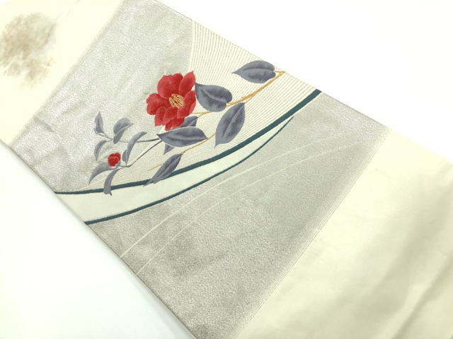 JAPANESE KIMONO / VINTAGE NAGOYA OBI / WOVEN CAMELLIA